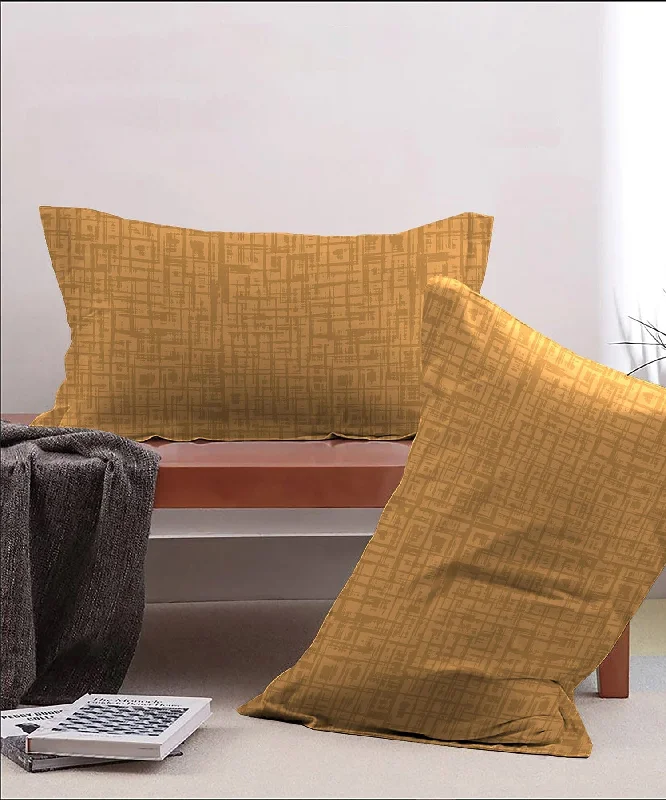 Silk Pillows for Smooth Skin and HairUrban Comfort Pillow Covers Set, 144 Tc,Aria Yellow