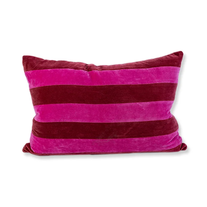 Kids Pillows with Fun DesignsStriped Velvet Lumbar Pillow - Wine + Hot Pink - Case Only Kids Pillows with Fun DesignsStriped Velvet Lumbar Pillow - Wine + Hot Pink - Case Only