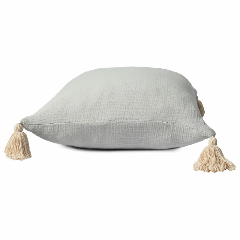 Decorative Pillows for Living Room Makeover20" X 20" Gray And Beige 100% Cotton Zippered Pillow