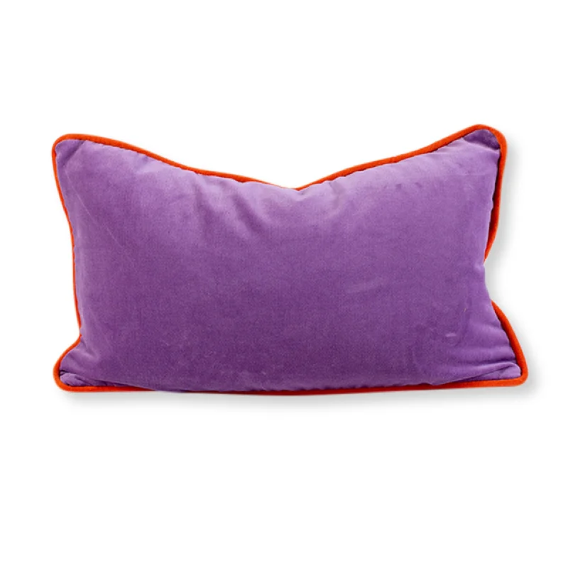 Cooling Pillows for Hot SleepersCharliss Velvet Lumbar Pillow - Lilac + Orange - Case Only