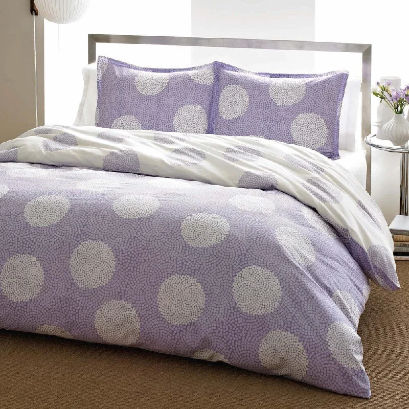Goose down comforters known for their superior quality and insulationCity Scene Raindance Wisteria Reversible 3-piece Comforter Set