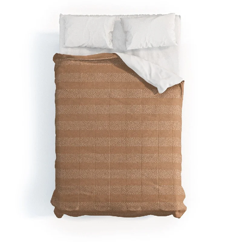 Cotton - filled comforters for a breathable and natural sleep experienceLittle Arrow Design Co Stippled Stripes Golden Brown Made To Order Full Comforter Set Cotton - filled comforters for a breathable and natural sleep experienceLittle Arrow Design Co Stippled Stripes Golden Brown Made To Order Full Comforter Set