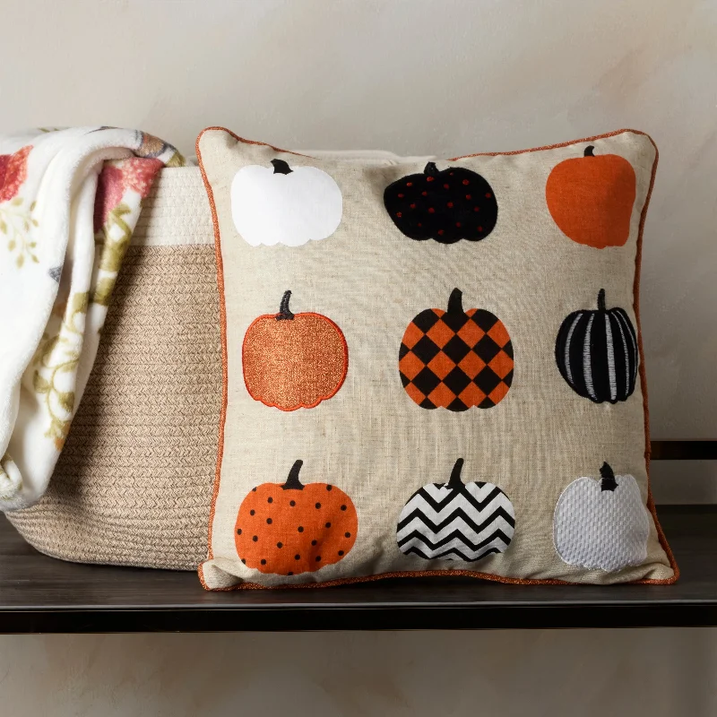 Adjustable Pillows for Customized ComfortHalloween Pumpkin Line Up Pillow 18x18