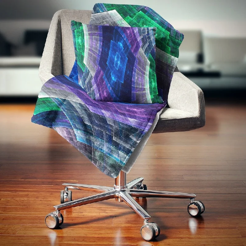 Linen blankets with a rustic and textured lookDesignart 'Blue and Green Fractal Flower Grid' Abstract Throw Blanket Linen blankets with a rustic and textured lookDesignart 'Blue and Green Fractal Flower Grid' Abstract Throw Blanket