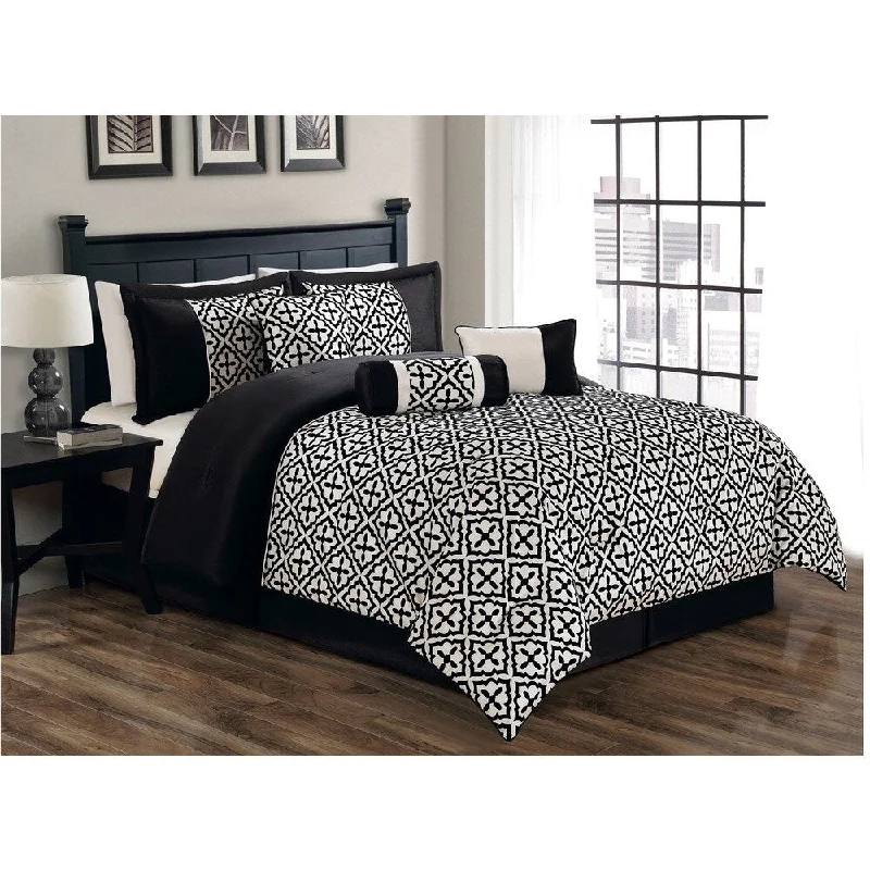 Goose down comforters known for their superior quality and insulationGladstone 7-piece Flocking Comforter Set Goose down comforters known for their superior quality and insulationGladstone 7-piece Flocking Comforter Set