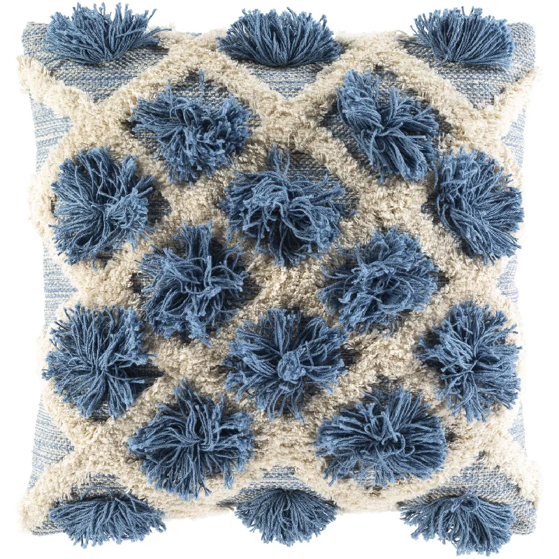Silk Pillows for Smooth Skin and HairEdric Hand Woven Pillow in Denim
