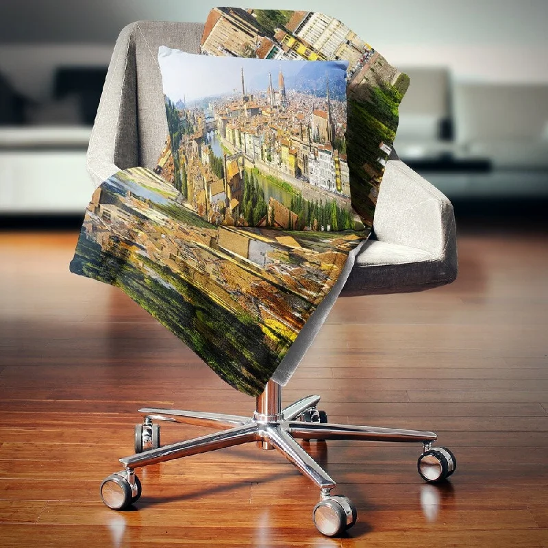 Recycled polyester blankets for an eco - conscious optionDesignart 'Florence Panoramic View' Cityscape Photo Throw Blanket Recycled polyester blankets for an eco - conscious optionDesignart 'Florence Panoramic View' Cityscape Photo Throw Blanket
