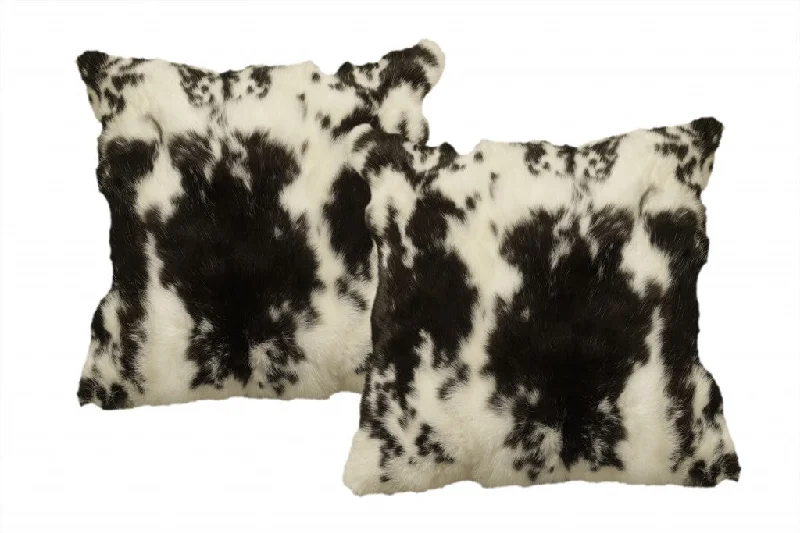 Back Support Pillows for Office ChairsSet of Two 18" Black and White Rabbit Natural Fur Throw Pillow Back Support Pillows for Office ChairsSet of Two 18" Black and White Rabbit Natural Fur Throw Pillow