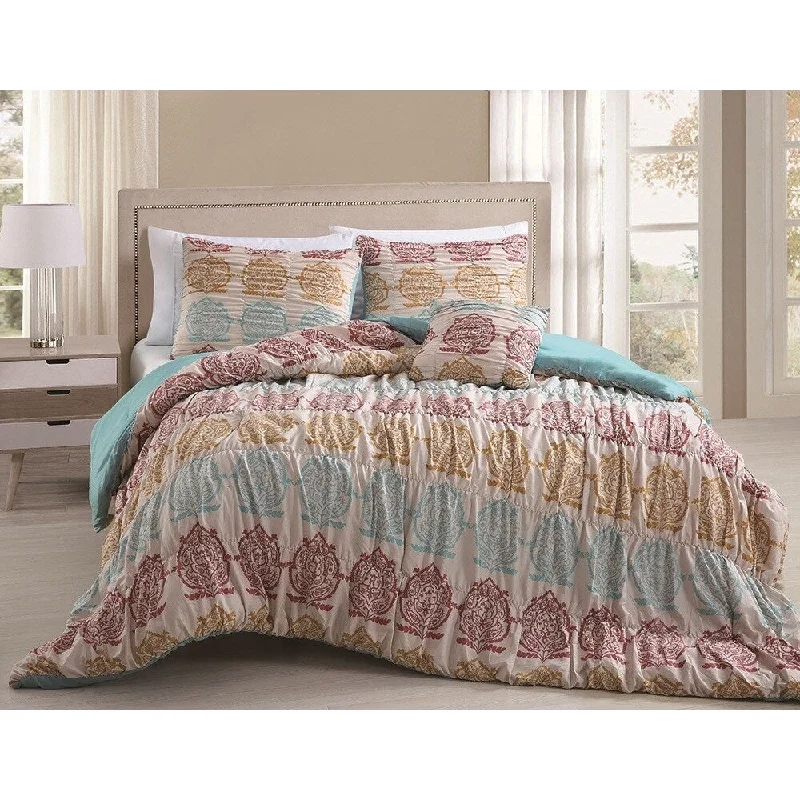 Queen - size comforters for standard queen - sized mattressesKeira 4-piece Comforter Set