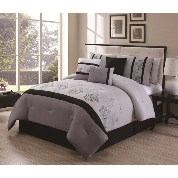 Wool - filled comforters with natural moisture - wicking and temperature - regulating featuresHeaven 7-piece Embroidered Comforter Set