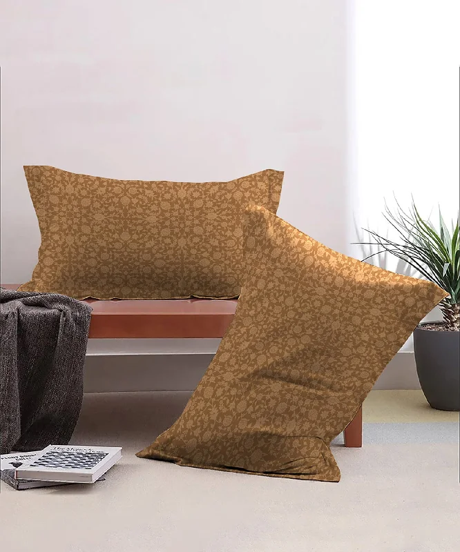 Velvet Pillows for a Touch of EleganceUrban Comfort Pillow Covers Set, 144 Tc,Classic Amber