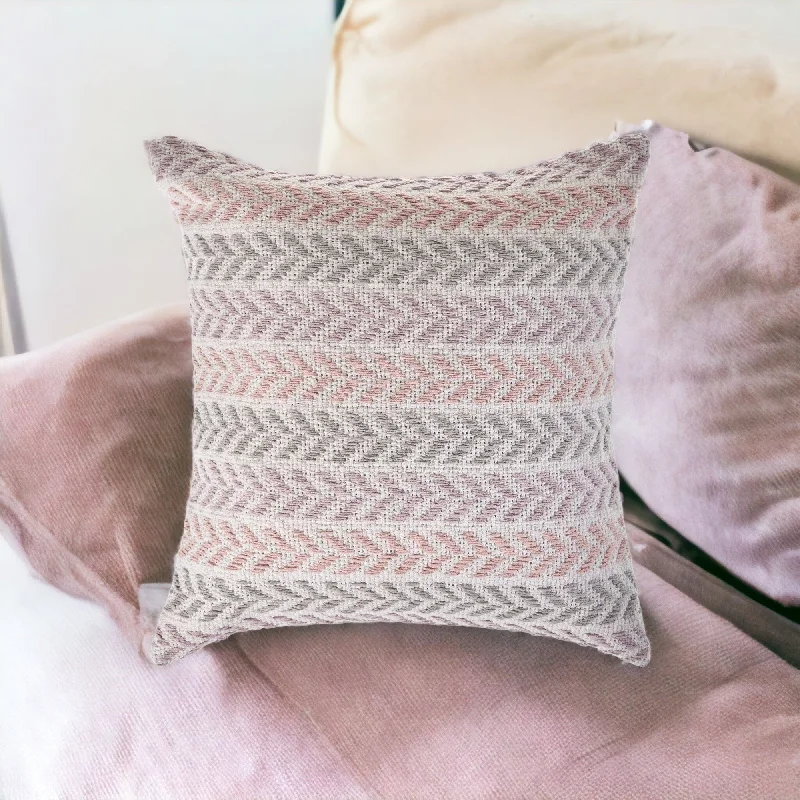 Cotton Pillows for Natural ComfortSet of Four 18" X 18" Purple Beach Chevron Cotton Zippered Pillow