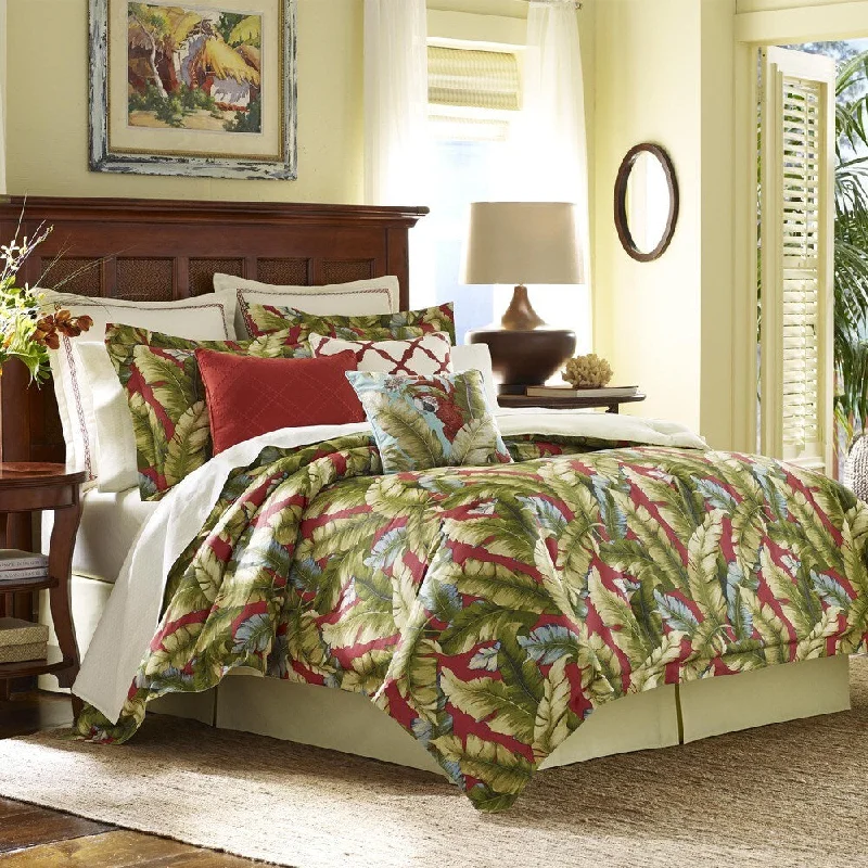 Duck down comforters with a softer feel and good warmth retentionTommy Bahama Aguilla 4-piece Comforter Set