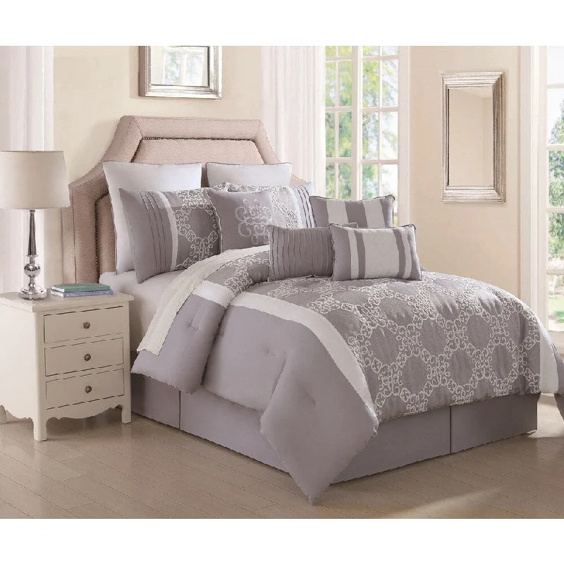 Cotton - filled comforters for a breathable and natural sleep experienceLemiuex Embroidered 10-piece Comforter Set