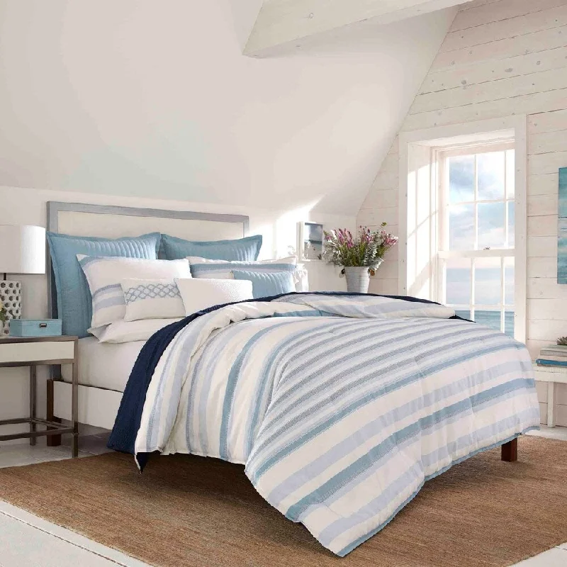 Duck down comforters with a softer feel and good warmth retentionNautica Locklear Blue Comforter Sham Set