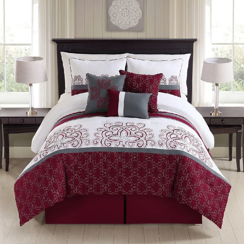 Silk - filled comforters for a luxurious and smooth touchMontclair Embroidered 7-piece Comforter Set