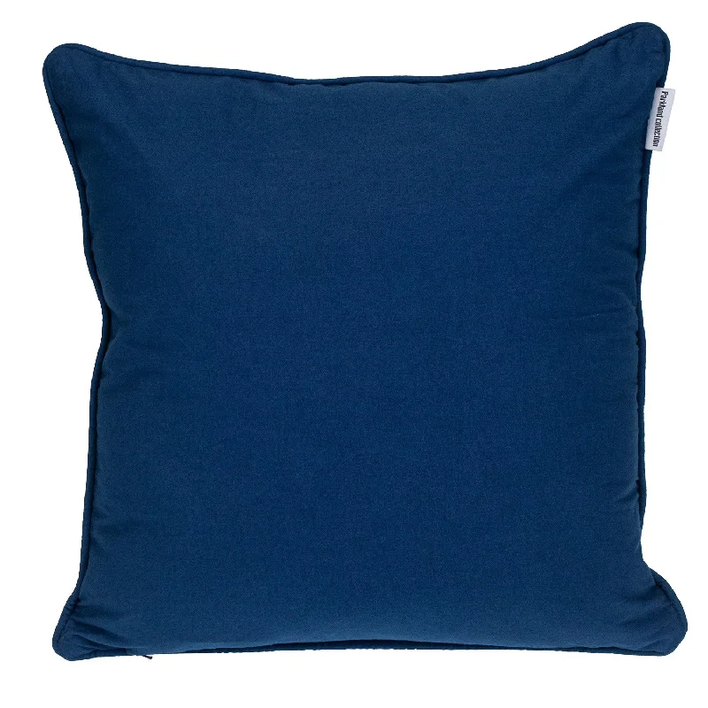 Back Support Pillows for Office Chairs18" X 18" Blue 100% Cotton Geometric Zippered Pillow