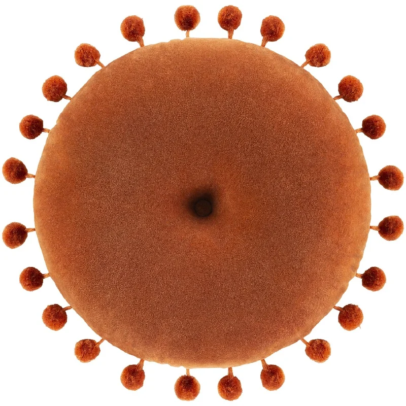 Memory Foam Pillows for Neck SupportSerengeti Velvet Round Pillow in Burnt Orange