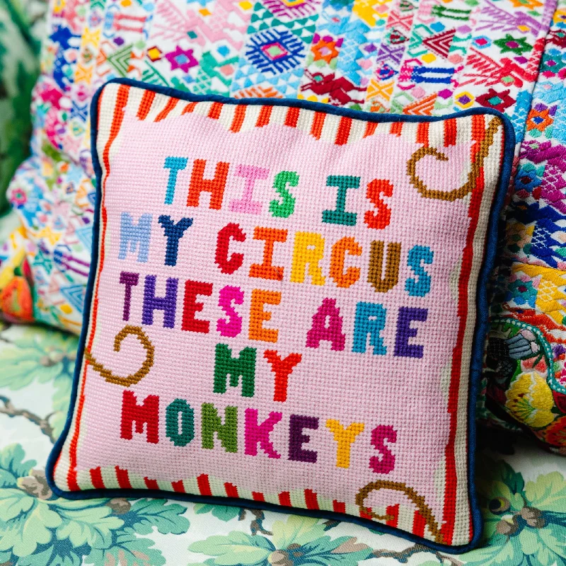 Down Alternative Pillows for Ethical ChoicesMy Circus Needlepoint Pillow