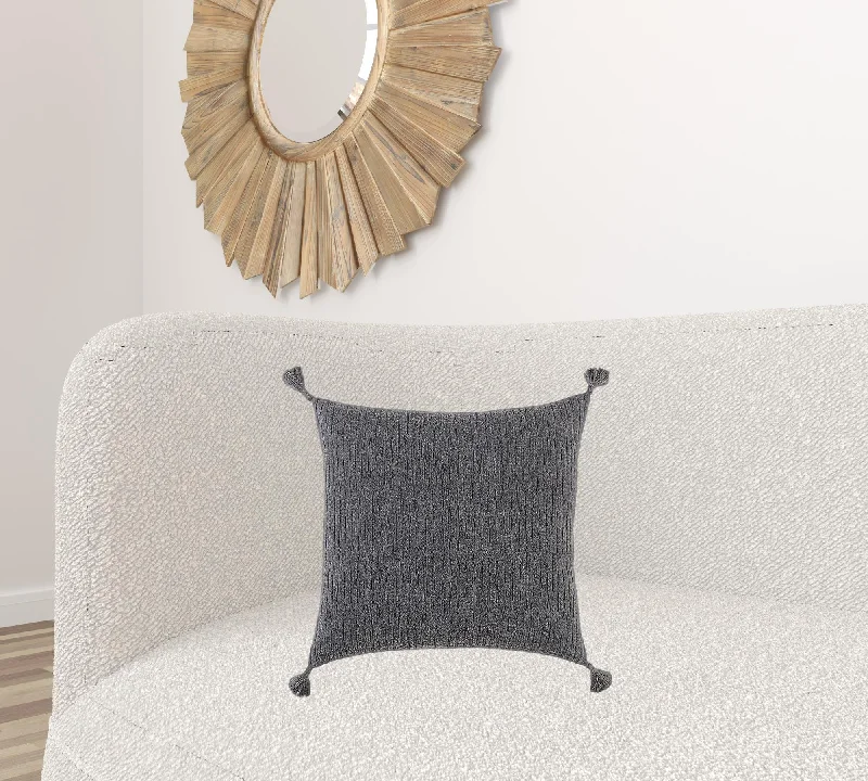 Bolster Pillows for Sofa DecorationBlack Solid Tonal Abstract Stripe Throw Pillow
