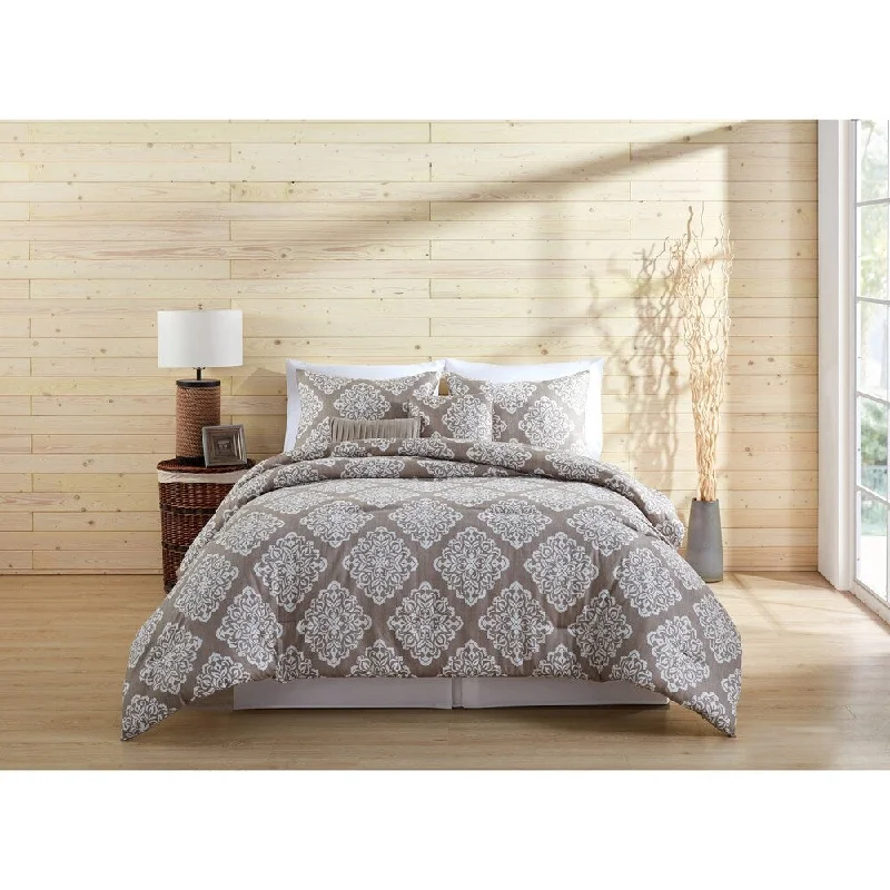 Silk - filled comforters for a luxurious and smooth touchVCNY Home Aria Medallion Comforter Set - Taupe
