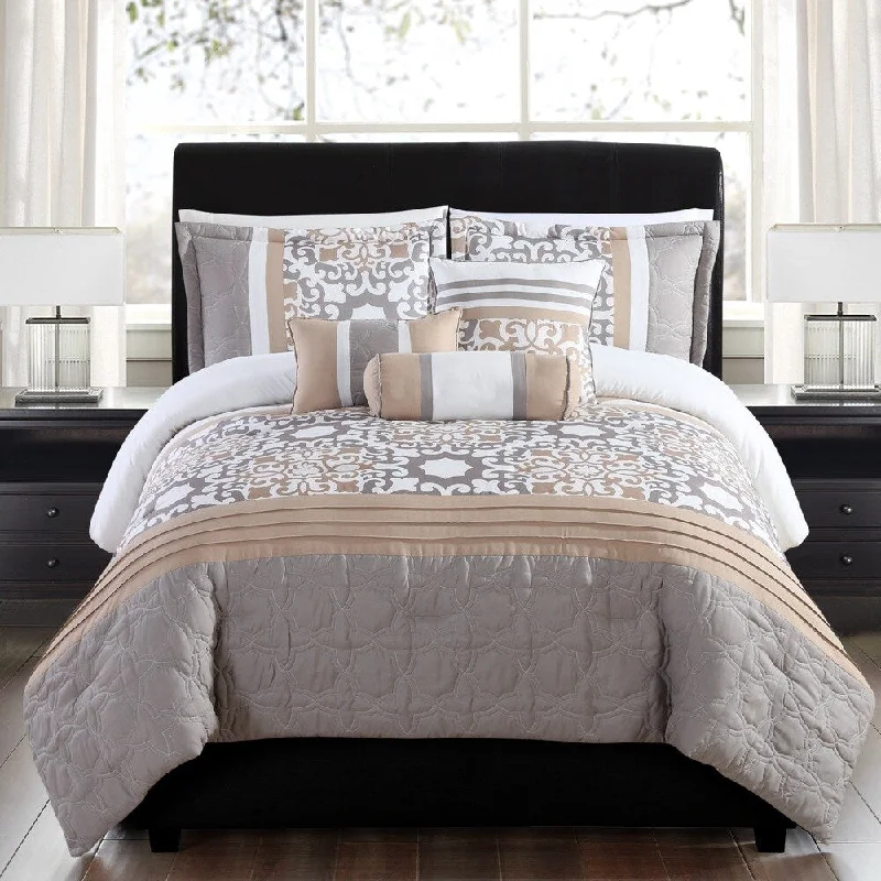 Silk - filled comforters for a luxurious and smooth touchSantee Reversible 6-piece Comforter Set