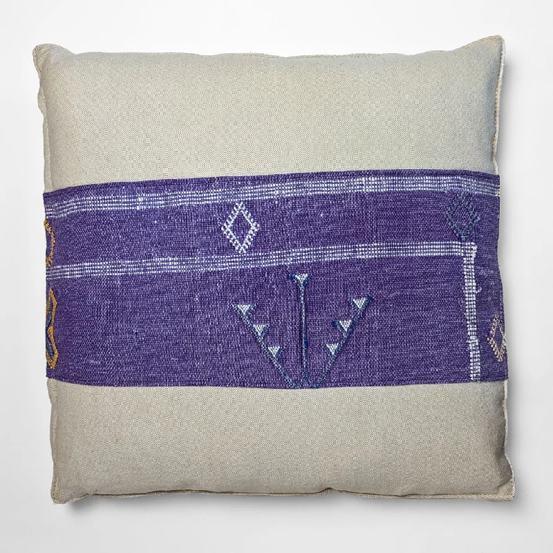 Lumbar Support Pillows for Car SeatsBeige & Purple Handstitched Pillow I