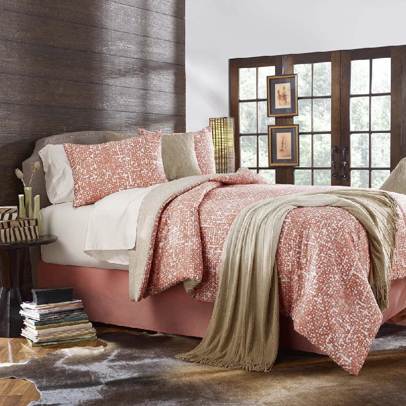 Synthetic - filled comforters like polyester for affordability and hypoallergenic propertiesGrove Hill Block Print Cotton 4-piece Comforter Set
