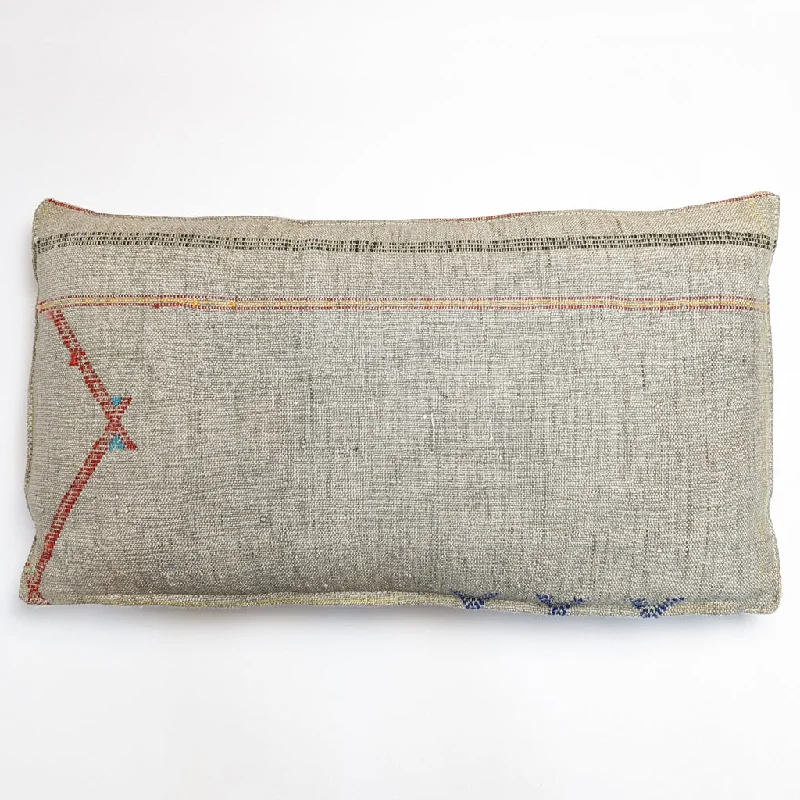Plush Pillows for a Cozy BedHandstitched Grey Horizontal Pillow I