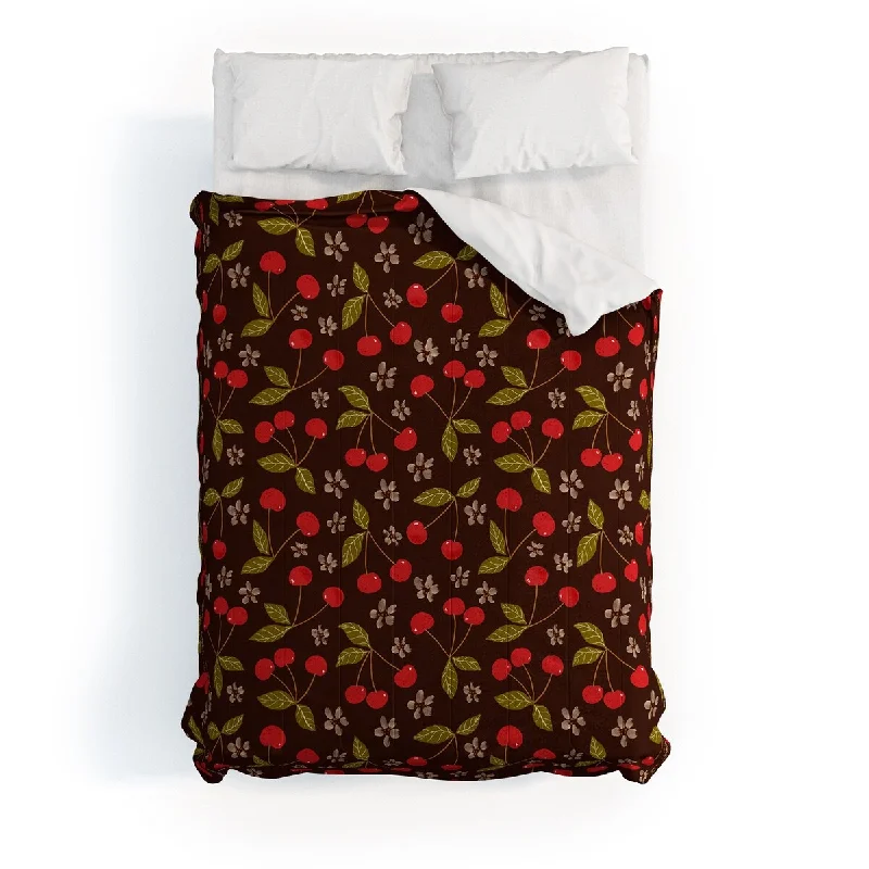 Silk - filled comforters for a luxurious and smooth touchAvenie Cherry Pattern Made To Order Full Comforter Set Silk - filled comforters for a luxurious and smooth touchAvenie Cherry Pattern Made To Order Full Comforter Set