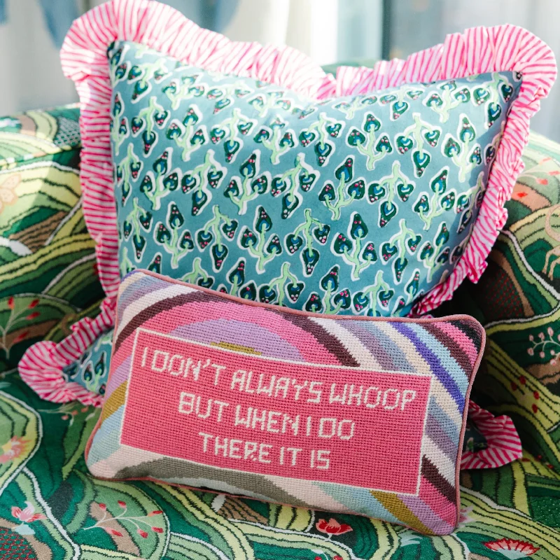 Kids Pillows with Fun DesignsWhoop There It Is Needlepoint Pillow