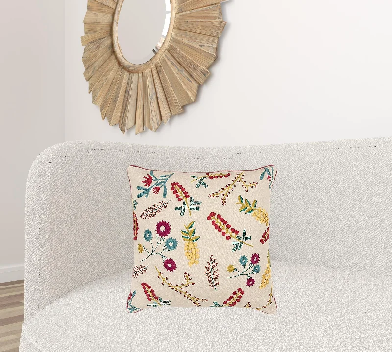 Adjustable Pillows for Customized ComfortPink Red Floral Bud Textural Throw Pillow