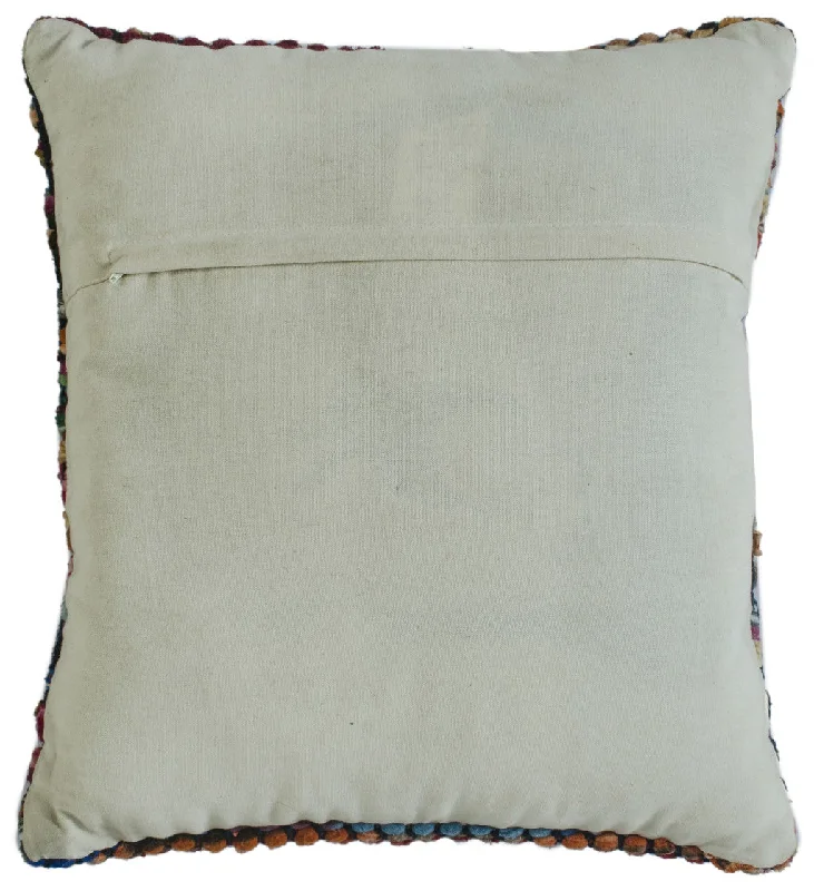 Soft and Fluffy Pillows for Bedroom Comfort20" X 20" Red Green Blue Yellow Orange Pink And Black 100% Cotton Geometric Zippered Pillow