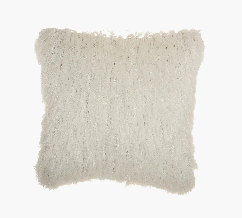 Kids Pillows with Fun DesignsWhite Shag Accent Pillow 20 x 20
