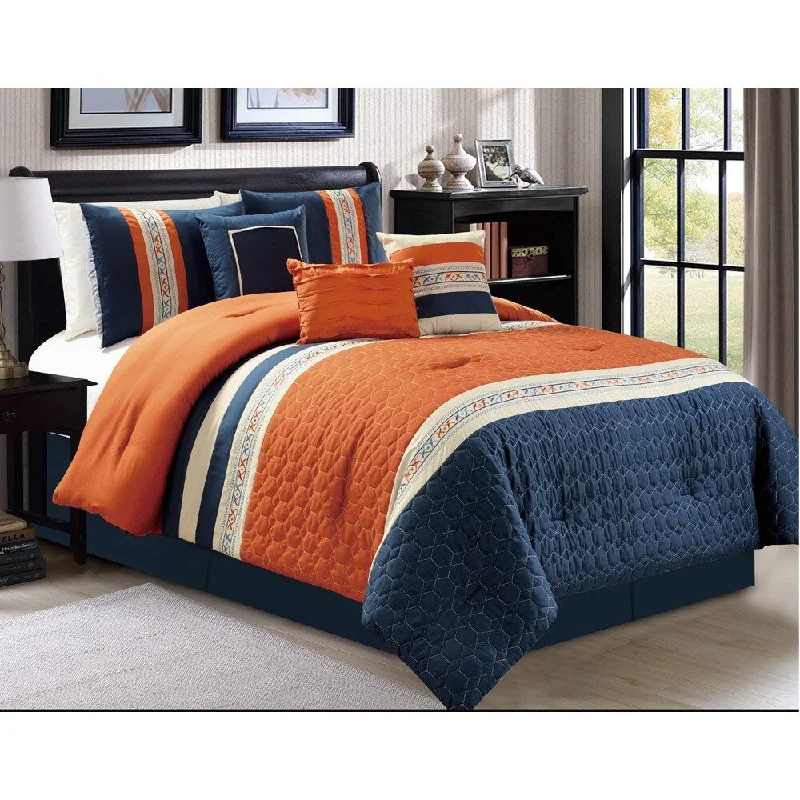 Goose down comforters known for their superior quality and insulationMallory 7-piece Quilted Comforter Set