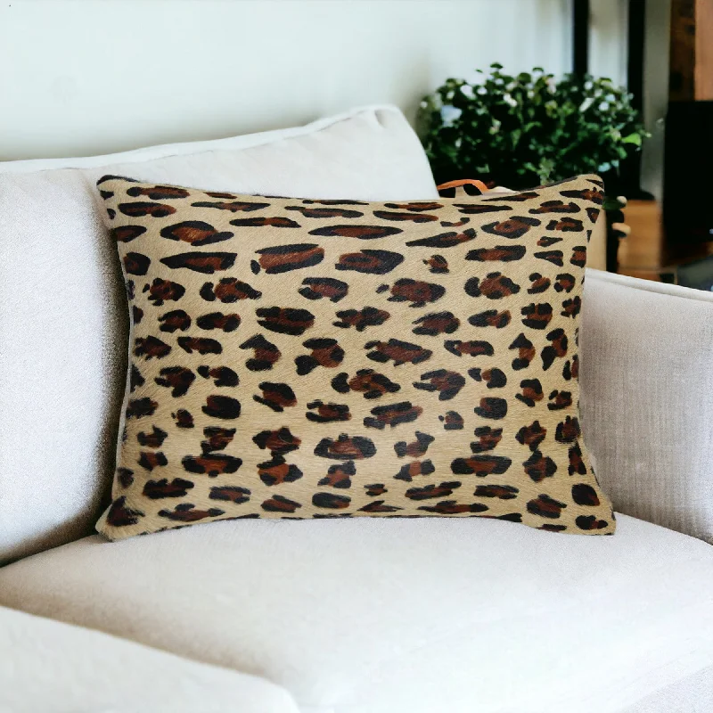 Back Support Pillows for Office Chairs12" X 20" Black and Orange Cowhide Throw Pillow