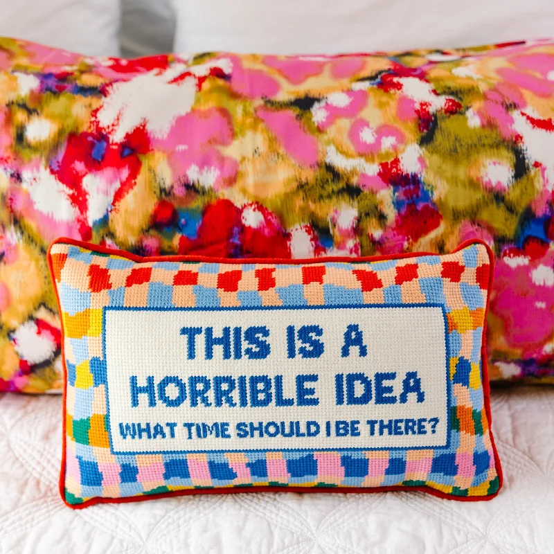 Adjustable Pillows for Customized ComfortHorrible Idea Needlepoint Pillow