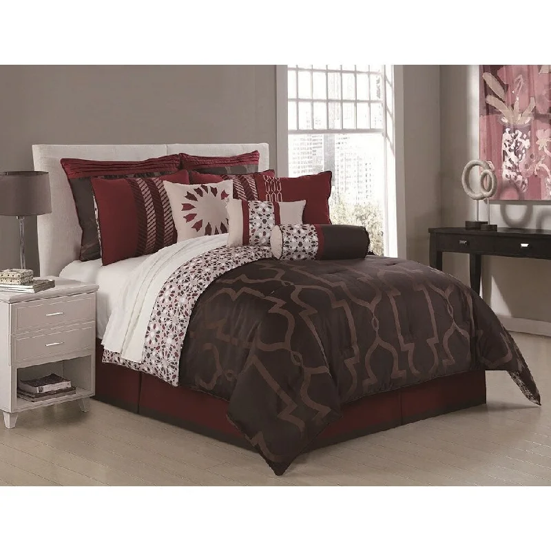 Queen - size comforters for standard queen - sized mattressesJourdan 10-piece Jacquard Comforter Set