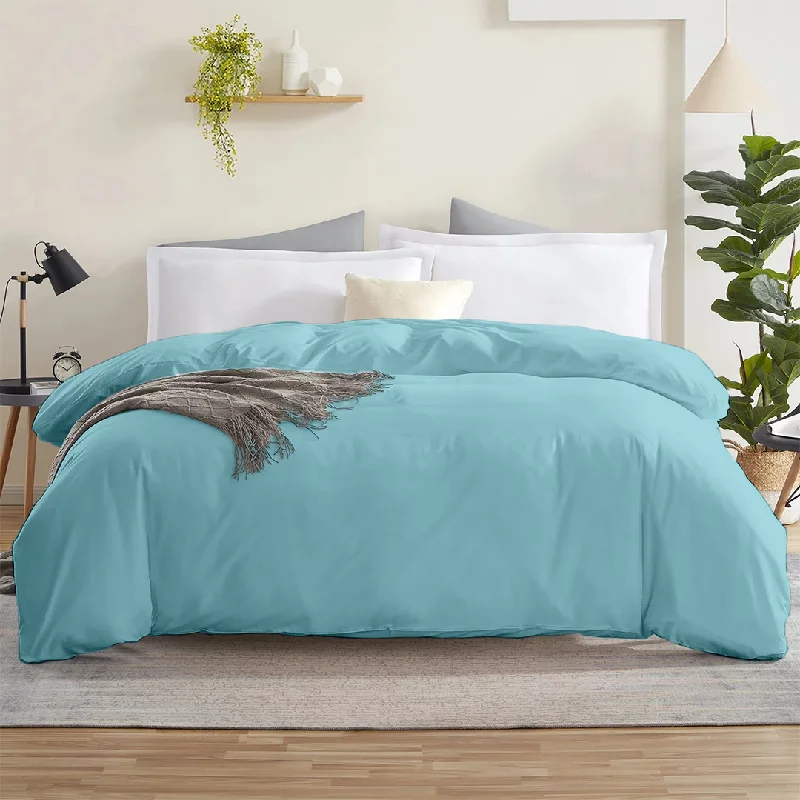 Light Blue Duvet Cover Comfy Solid Sateen