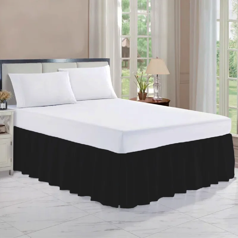 Bed skirts with a mermaid - themed printBliss Black Gathered Bed Skirt Solid