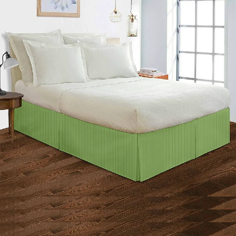 Bed skirts with a retro - style patternSage Stripe Bed Skirt (Comfy 300TC)