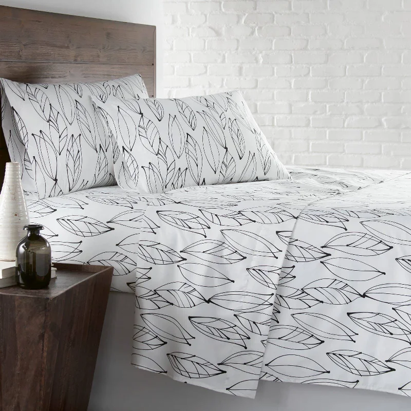 Modern Foliage White and Black