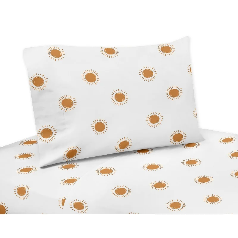 Orange and White Boho Sun 3pc Twin Sheet Set Pumpkin Orange Retro Bohemian Celestial Desert Sunshine Minimalist Gender Neutral Orange and White Boho Sun 3pc Twin Sheet Set Pumpkin Orange Retro Bohemian Celestial Desert Sunshine Minimalist Gender Neutral