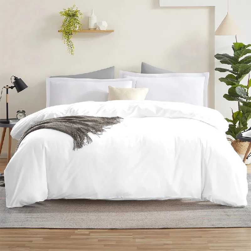 Cotton White Duvet Cover Comfy Sateen Solid