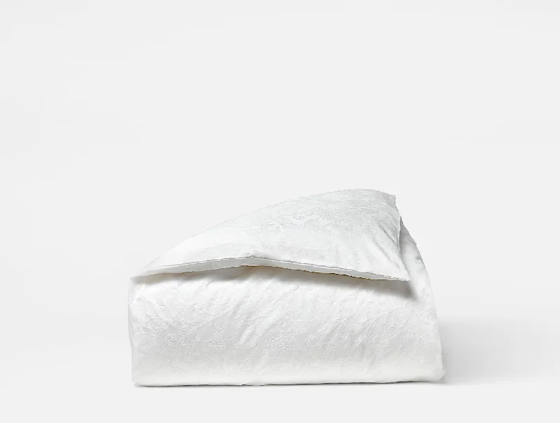 Heritage Organic Percale Jacquard Duvet Cover