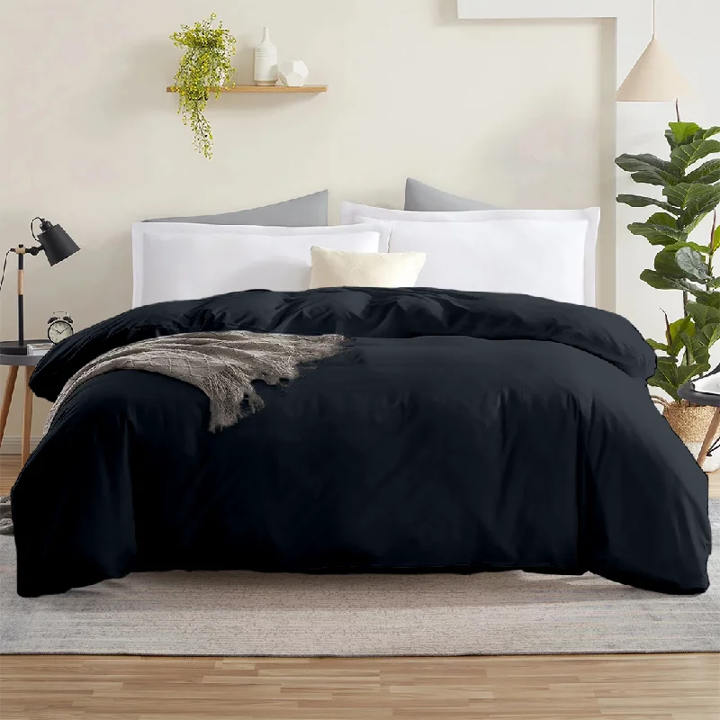 Navy Blue Duvet Cover Comfy Solid Sateen