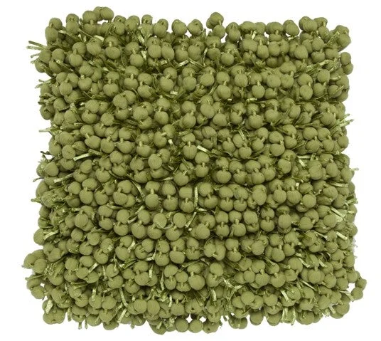 Pompom Woven Lime Pillow