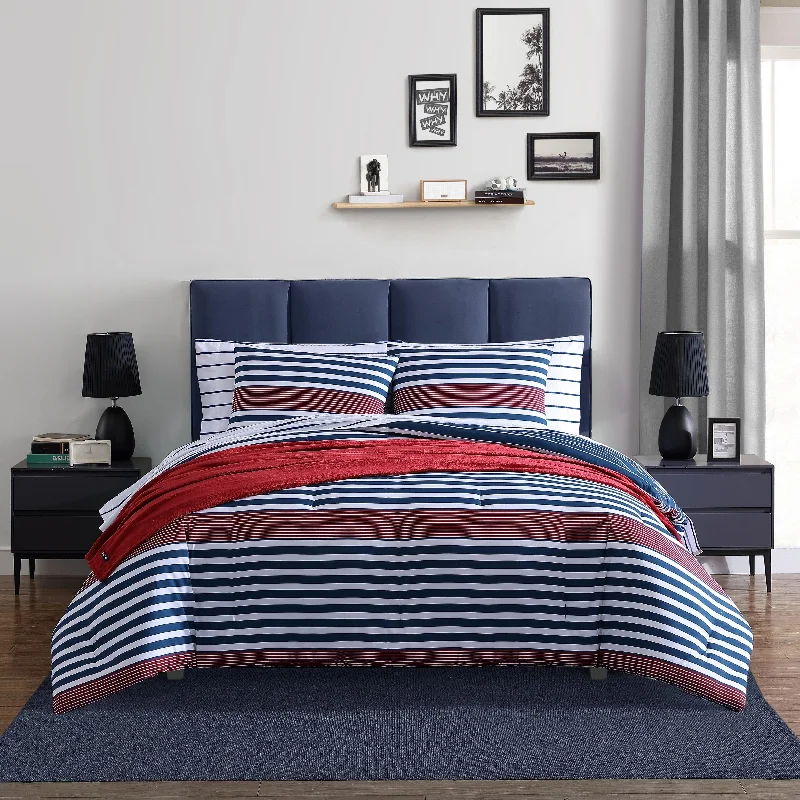 Nautica Kennedy Stripe Navy Reversible Comforter Set