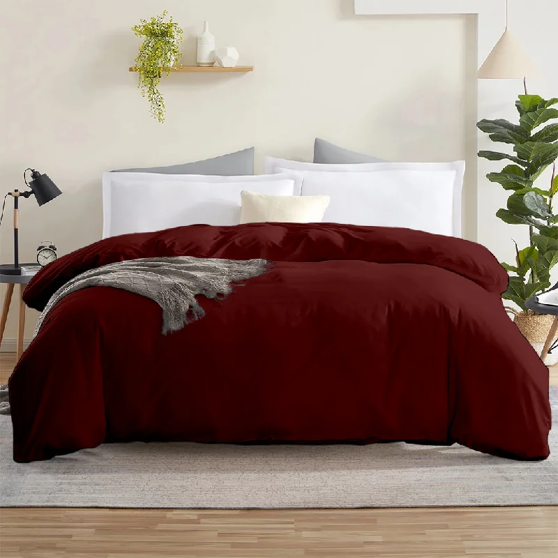 Burgundy Duvet Cover Solid Comfy Sateen