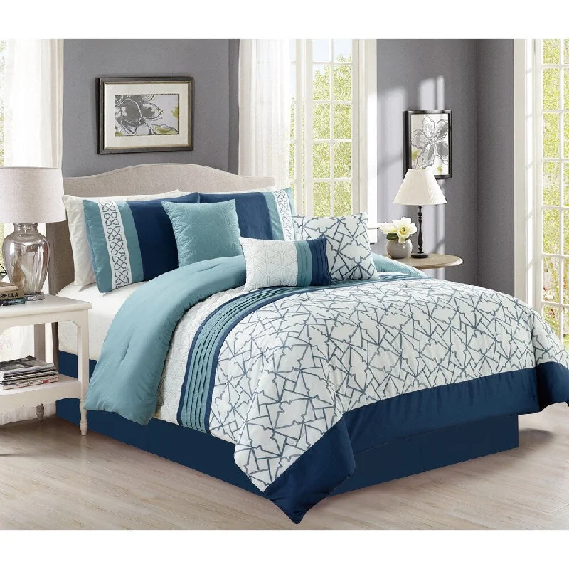 Lucas embrodiery 7 piece comforter set